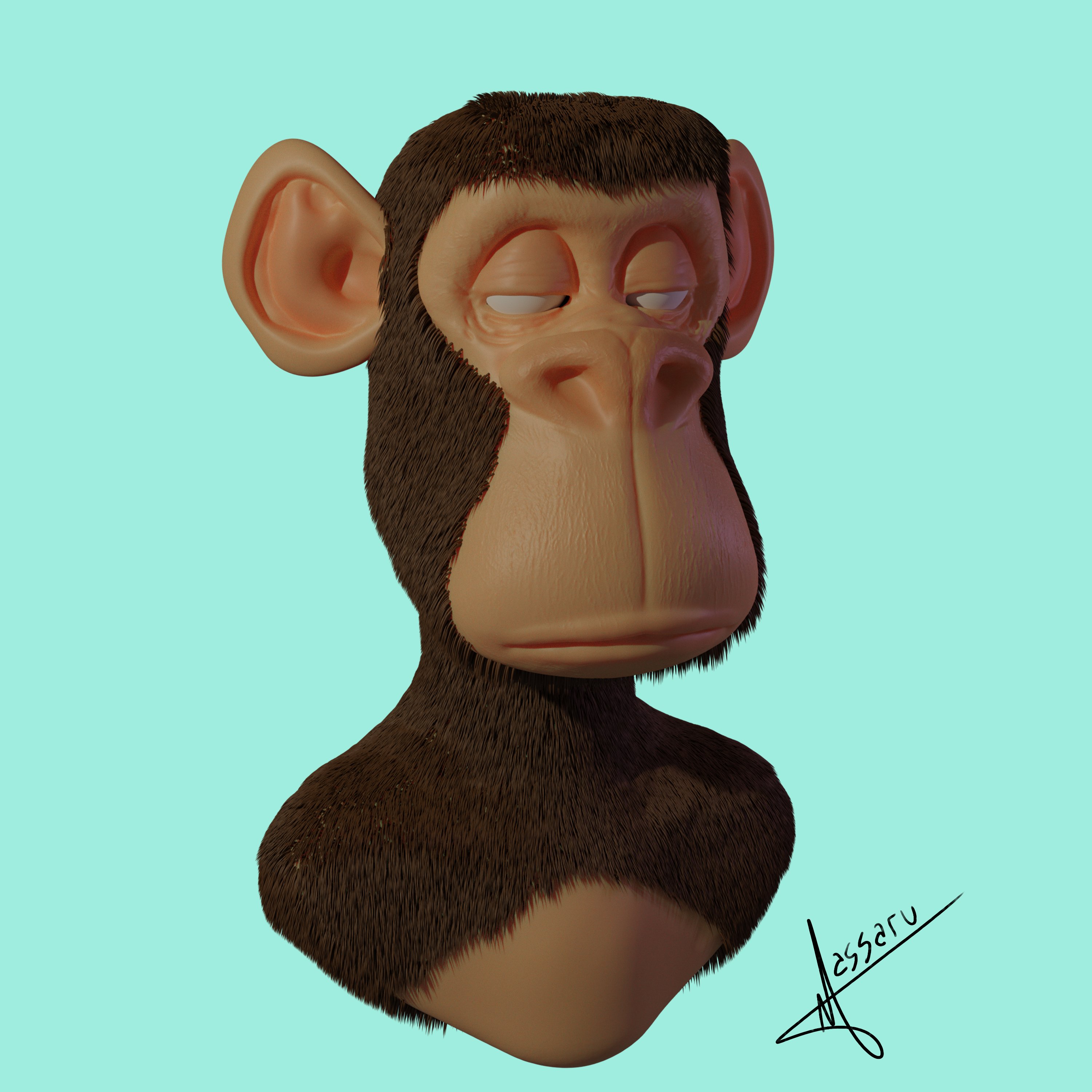 Desenho 3D realista de menino se transformando em macaco · Creative Fabrica