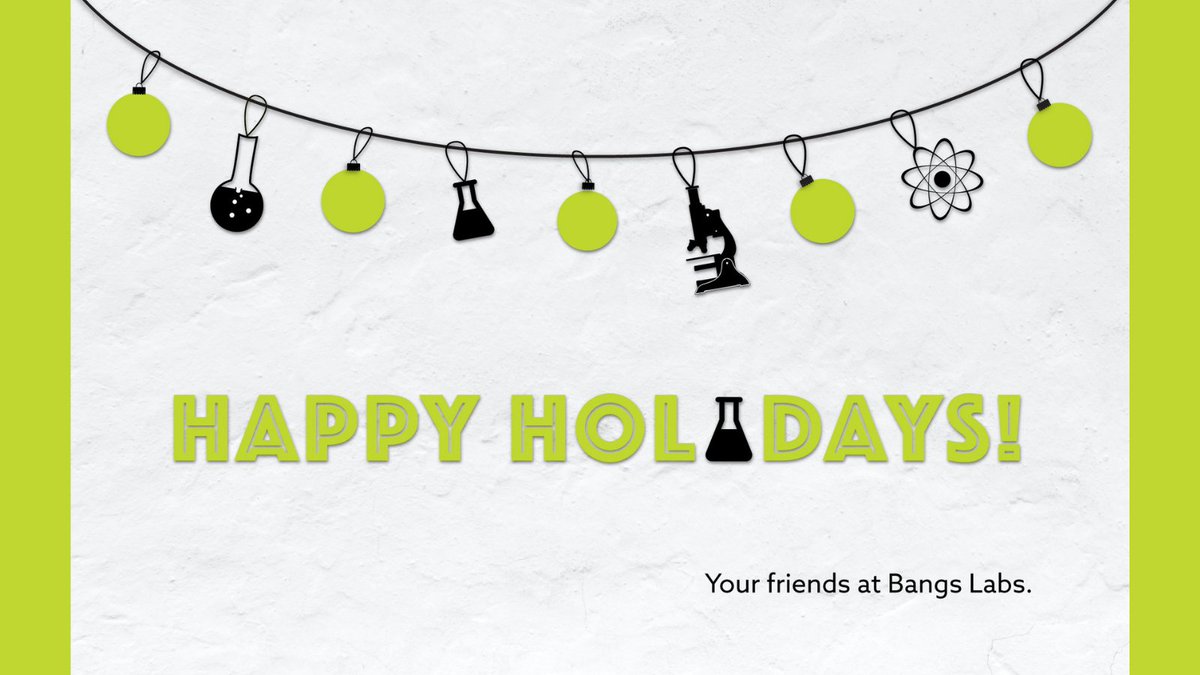 ParticleDoc's tweet photo. Happy Holidays from all of us at Bangs Labs! We will be closed on Friday, December 24th. 

#happyholidays #holiday #december2021 #bangslabs https://t.co/ogr9gZUoDT