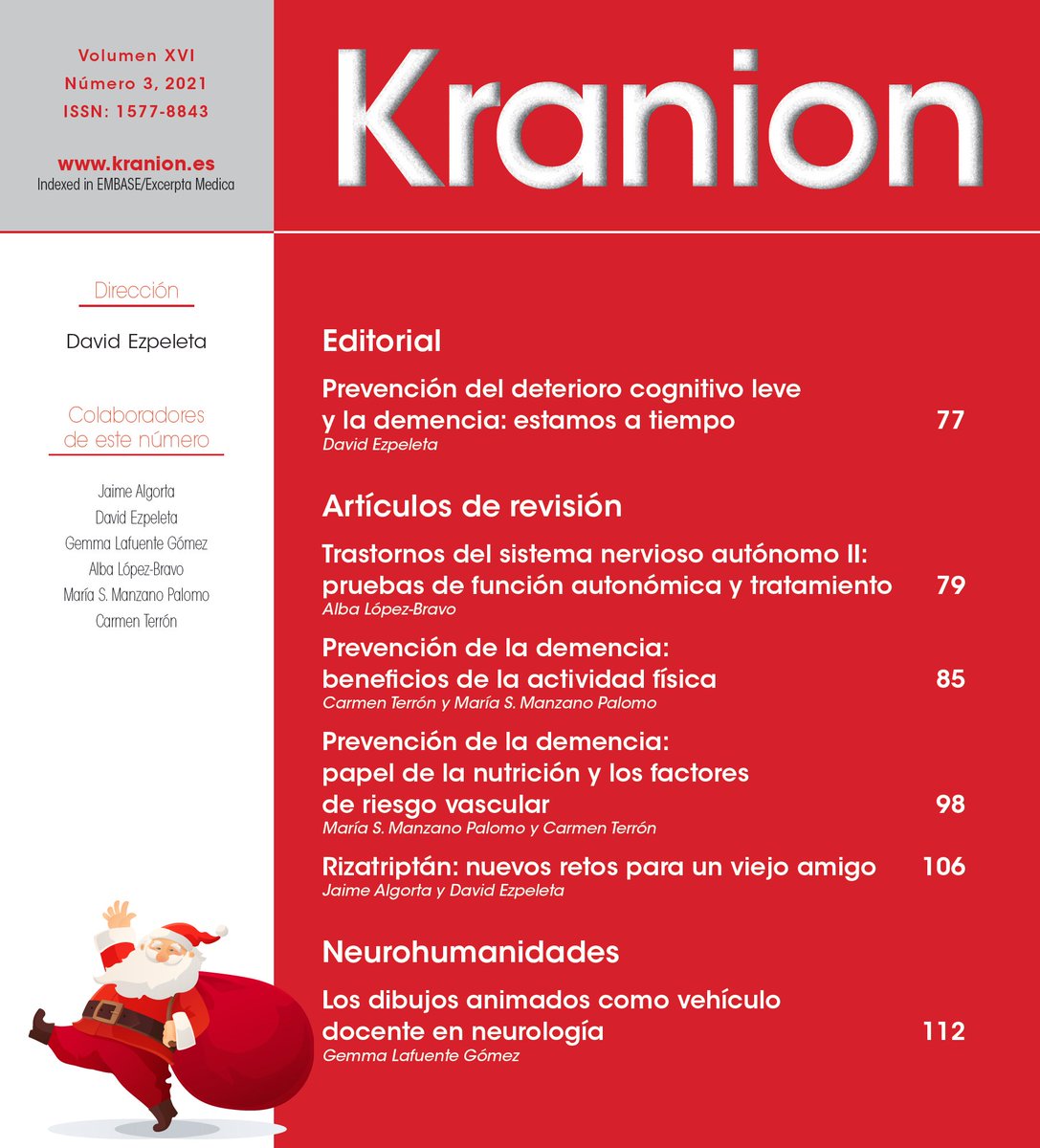 davidezpeleta's tweet photo. 🎅 Nos complace anunciar el nuevo nº de la revista KRANION y esperamos que sea de vuestro agrado

🎅 Podéis acceder al nº completo en: https://t.co/CgbJlHs5AR

🎅 Un afectuoso saludo a todo el mundo y que paséis unas excelentes navidades

Se agradece 🔁❤️ https://t.co/aoPgWmubAz