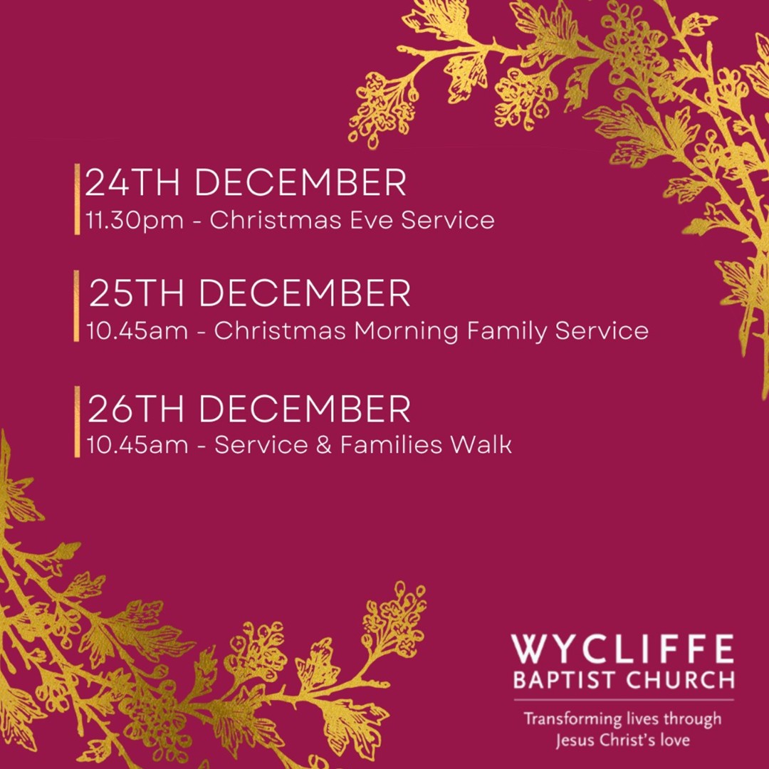 Join us this Christmas at Wycliffe.
Click on the link to book a socially distanced seat at our Christmas services.
ow.ly/988Y50Hihyt