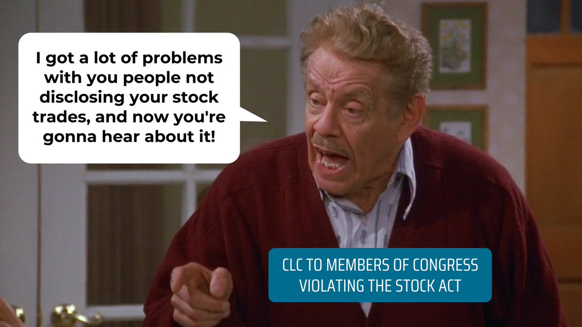 CampaignLegal's tweet photo. CLC's #EthicsExperts have a lot to say about members of Congress not disclosing their stock trades during the year (per the #STOCKAct), but instead of airing our grievances on #Festivus, we're focusing on the solution - better enforcement. (1/2) https://t.co/0Y3eDW2mWX