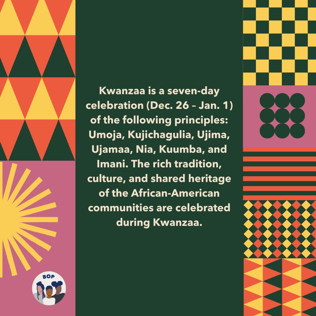 PPSATWV's tweet photo. Happy Kwanzaa! Through January 1, many African and Black Americans will celebrate Kwanzaa as a means to help reconnect with their African roots and heritage.
We hope all of those who celebrate have a safe and happy Kwanzaa! https://t.co/J8dAc3dx2e