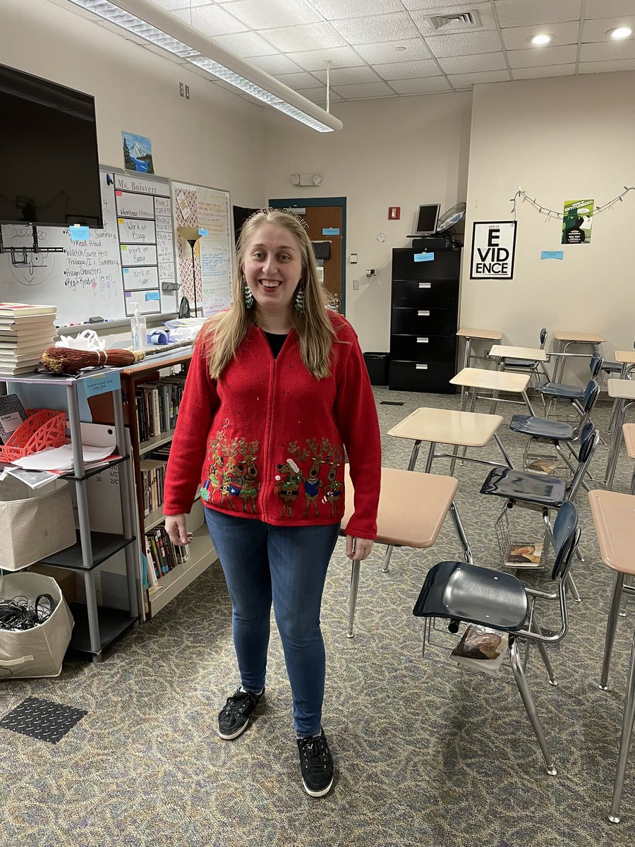 Proud to be the reigning ugly sweater champ! 👑Thanks <a href="/EastHavenHOSA/">EHHS HOSA</a> !!