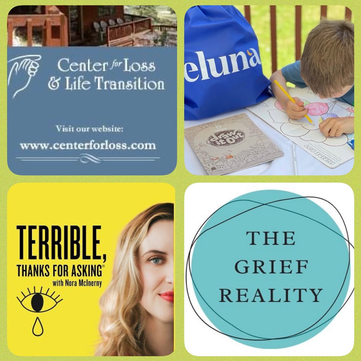 RaderWardFound's tweet photo. 4 more #griefsupport recs: https://t.co/SzrF6O0rgU helps grievers &amp; those who care for them. @elunanetwork supports children/families affected by grief or addiction. For #griefhelp by audio, @ttfapodcast is for you! And see @thegriefreality’s #griefcase for #griefmanagement tips. https://t.co/YFmvnmMdao