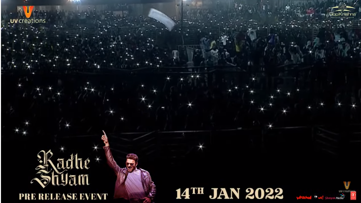 UV_Creations's tweet photo. 3... 2... 1 🔥 The Trailer of #RadheShyam has been launched by the fans💥 at the Pre-Release Event!

🔗 https://t.co/TK2hRxM0vb

#RadheShyamPrereleaseEvent
#Prabhas @hegdepooja @director_radhaa @TSeries @UV_Creations @GopiKrishnaMvs @AAFilmsIndia https://t.co/sRH29B88Zl