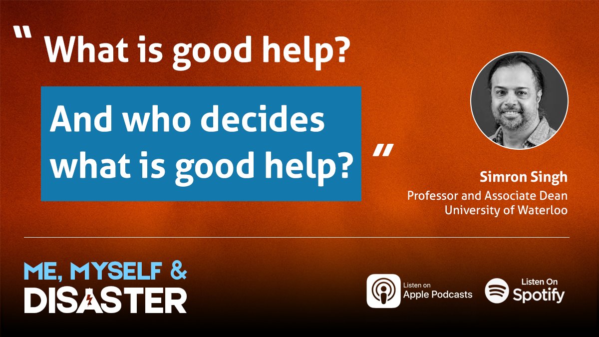 Listen to this podcast with Professor Simron Singh about the challenges of aid and donations following a disaster, as well as how emergency managers can work with communities with a different culture to their own during the recovery from a disaster. 
memyselfdisaster.com/aftershock-the…