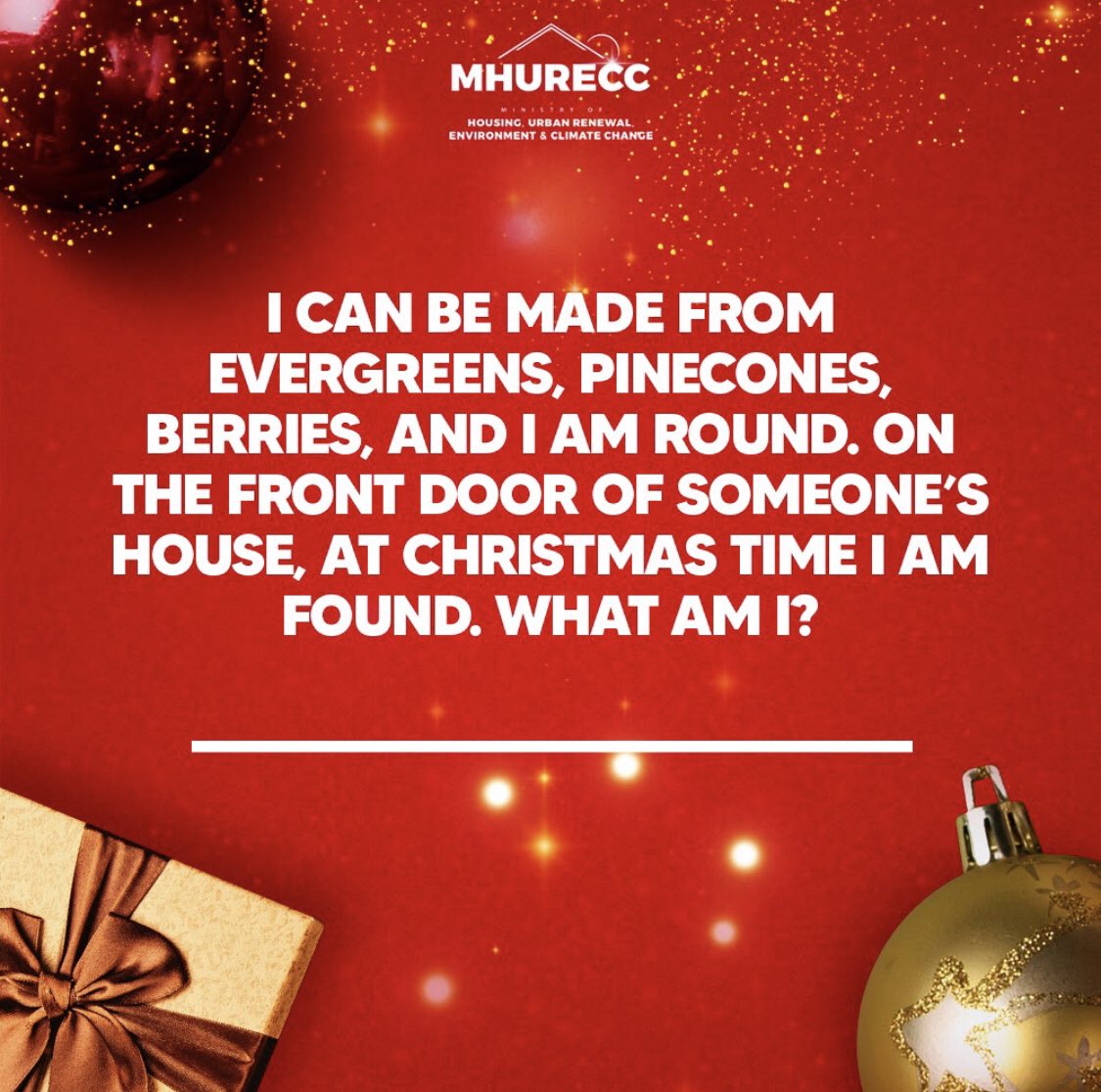 This unmistakeable holiday stalwart can be made from any material around your for a sustainable holiday season! Can you guess what it is? Comment below!

#MHURECCXmas
#ChristmasCountdown