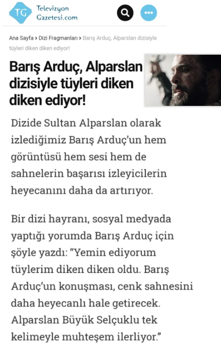 باريش حديث المواقع التركية بعد إعلان حلقة 8:
باريش الذى نشاهده كسلطان ألب أرسلان أدائه وصوته يزيد من إثارة المشاهدين، الكثير من المعجبين علقوا "أقسم لقد اقشعر جسمي ،خطاب باريش اردوتش سيزيد المعركة إثارة ،مسلسل ألب أرسلان يتقدم بشكل عظيم"
#BarışArduç
#AlparslanBüyükSelçuklu