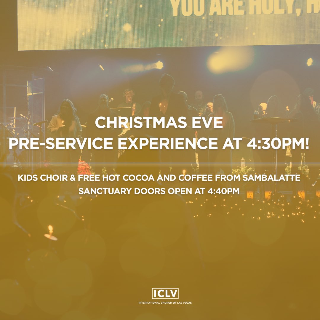 Don’t miss the Christmas Eve pre-service experience happening at 4:30pm on Friday! There’s going to be lots of fun with a kids choir happening in the lobby, along with FREE hot chocolate and coffee from Sambalatte’s! Come early before service and have some fun with us!