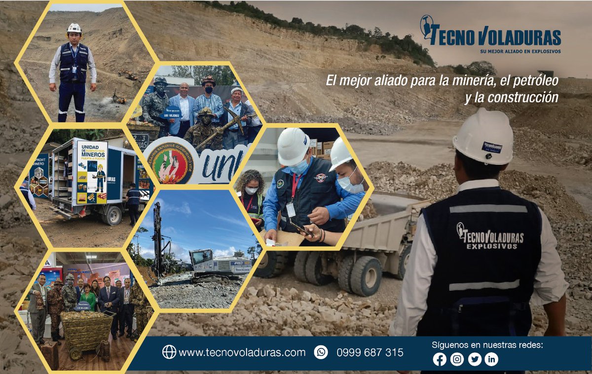 Tecnovoladurass's tweet photo. La única manera de hacer un buen trabajo es amar lo que se hace.
Somos Tecnovoladuras el mejor aliado de la minería,el petróleo y la construcción.
#MineríaEcuador
#MiningEcuador
#ExplosivosEcuador
#MineríaSostenible https://t.co/SW9ppcDfyH
