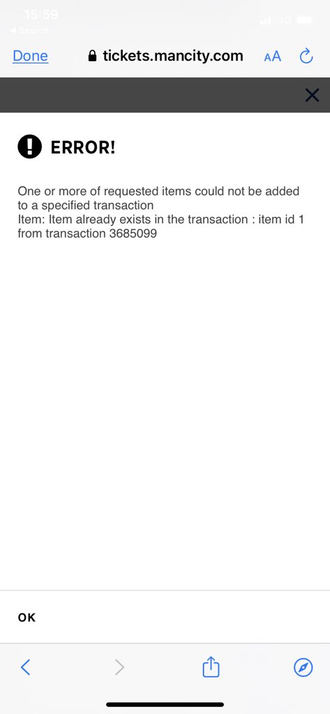 BenWw110's tweet photo. @ManCityHelp  hi , I’ve tried to transfer my ticket to a friend , something went wrong and when I try now I get an error message . Can you help. Supporter no 216608 https://t.co/IspGge6R5R