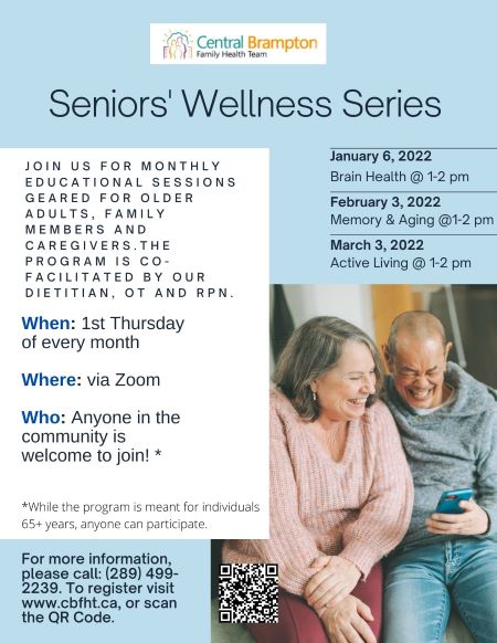 CBFHT01's tweet photo. We are super excited for the launch of our #Seniors Wellness Series! The first workshop (Brain Health) is scheduled on Thurs, Jan 6 @ 1 pm via Zoom, and will be facilitated by @AlzPeel. This program is FREE and open to anyone in the community. To register: https://t.co/hc4107aZQY https://t.co/FGKkOxfguD
