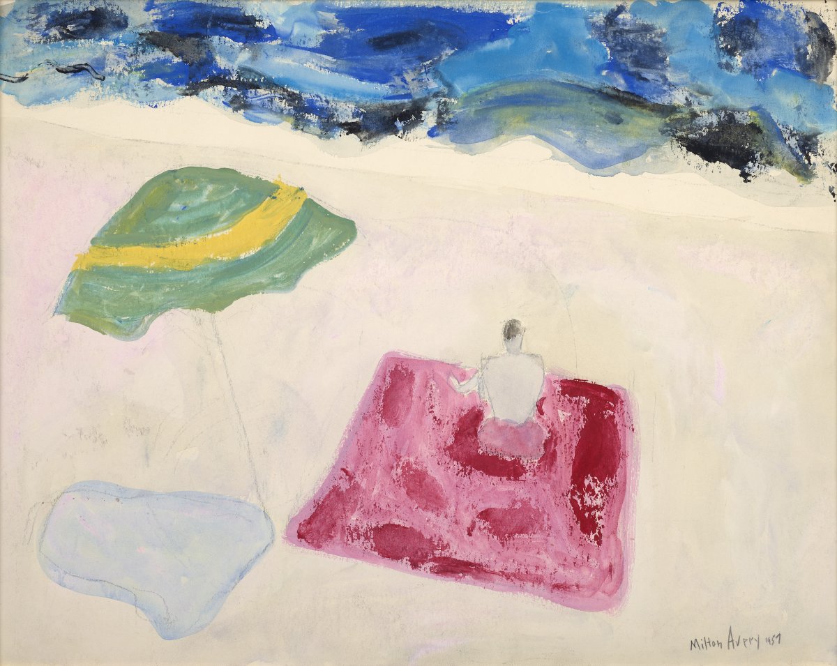 Dreaming of warmer weather with Milton Avery's Figure on the Beach from 1957. 
.
Milton Avery, Figure on the Beach (Lone Sunbather), 1957.
.
#MenconiSchoelkopf #modernism #MiltonAvery #Avery #workonpaper #beachscene #wop #americanpainting #artnyc #artgallery