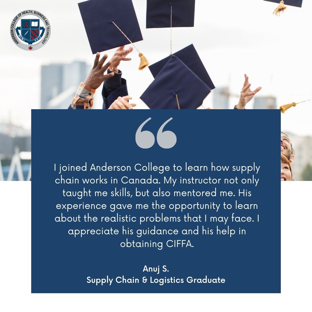 Anderson_Cllge's tweet photo. Being a #newcomer, Anuj was looking for a career in #Canada and decided to join the #SupplyChain & #Logistics program. Today he is one of our proud graduates & obtained his #CIFFA.
📚Learn more about his program here: https://t.co/3PanTHTNZj https://t.co/siwtZQ2ba4