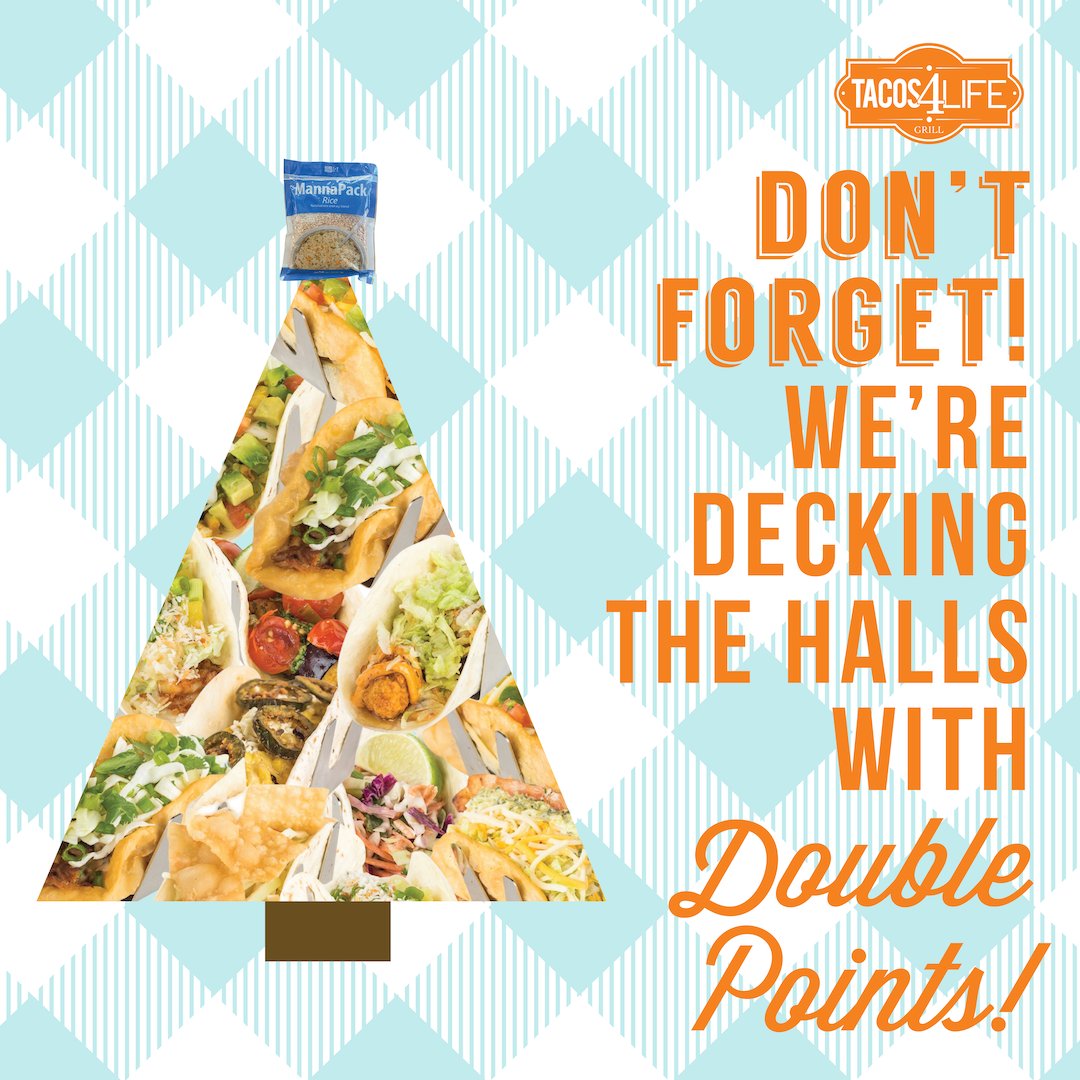 Tacos4LifeGrill's tweet image. There's still time to earn DOUBLE POINTS on your purchase! Stop by today and earn points towards FREE food 2x as fast!

#2xpoints #loyalty #doublepoints #tacos