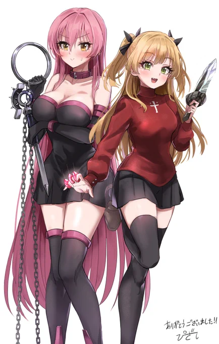 これはフェイトのコスプレする城ヶ崎姉妹(skeb 