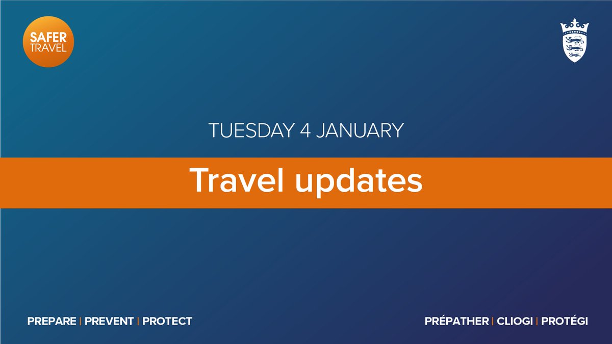 GovJersey's tweet photo. From Tuesday 4 January, the following Safer Travel changes will take effect:

▶️ To be deemed Fully Vaccinated, passengers aged 18 and over must have two primary doses and a booster, passengers aged 12 to 17 must have two primary doses (no less than 2 weeks before arrival). 

👇 https://t.co/YeatU84N5R