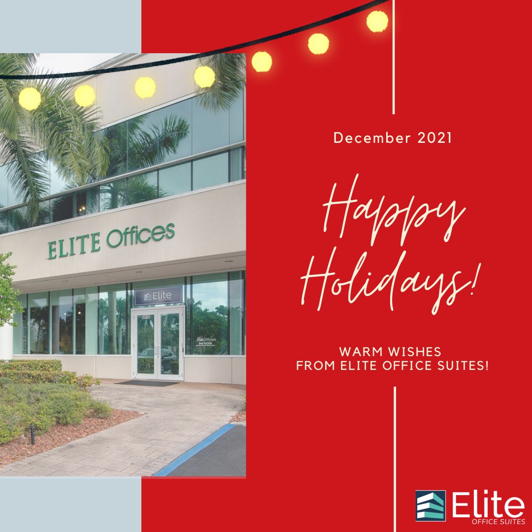 EliteOffices's tweet photo. Happy Holidays from the Elite Office Suites community to yours, may this year bring good tidings and a Happy New Year to celebrate. 🎄 https://t.co/fQEW2aDUtb
