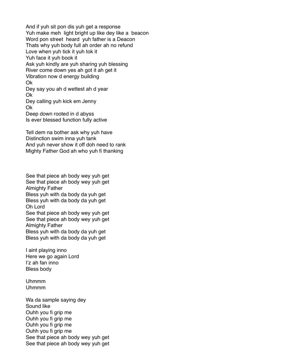 Erphaan's tweet photo. Ladies and Gentlemen, #BlessBody Lyrics https://t.co/DmbtC58scJ