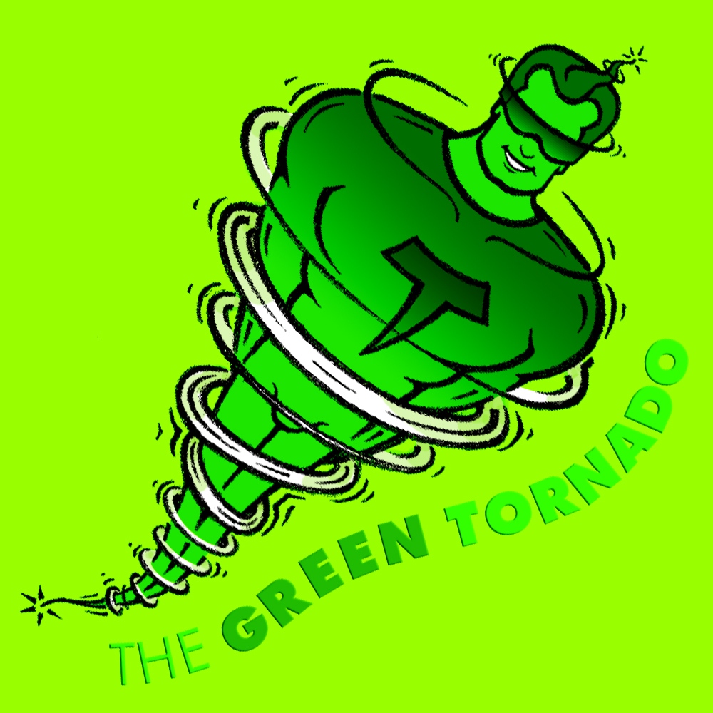 90rightangle's tweet photo. Who is that Masked Green Hero?... I hear you ask. Why it's non other than 'The Green Tornado' - our cartoon creation to champion the recycling of waste materials for House of Fraser stores.⁠ https://t.co/l4G5c9323o