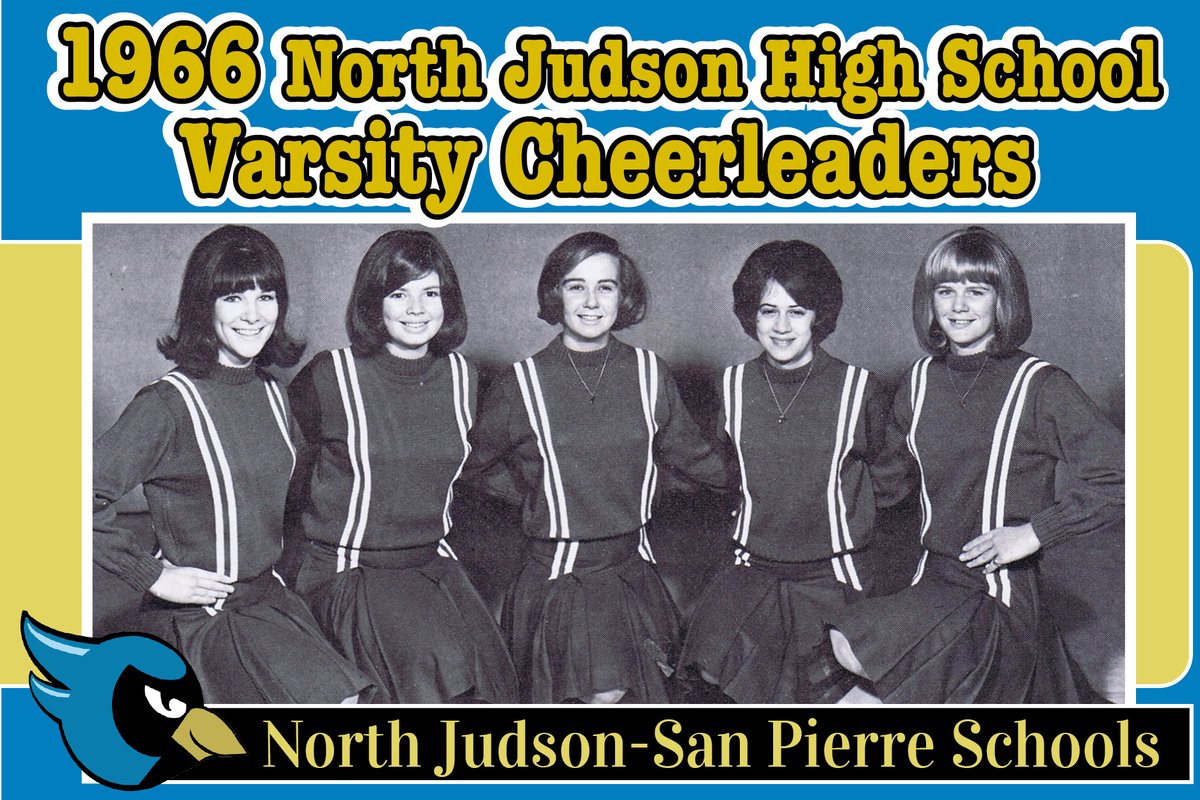 BlueJayTweets1's tweet photo. #throwbackthursday Your 1966 North Judson High School Varsity Cheerleaders- R-L: Linda Forsythe, Patty Richie, Sue Ciboch, Pam Squiller and Barbara Trinoskey. https://t.co/H07DuoaRit