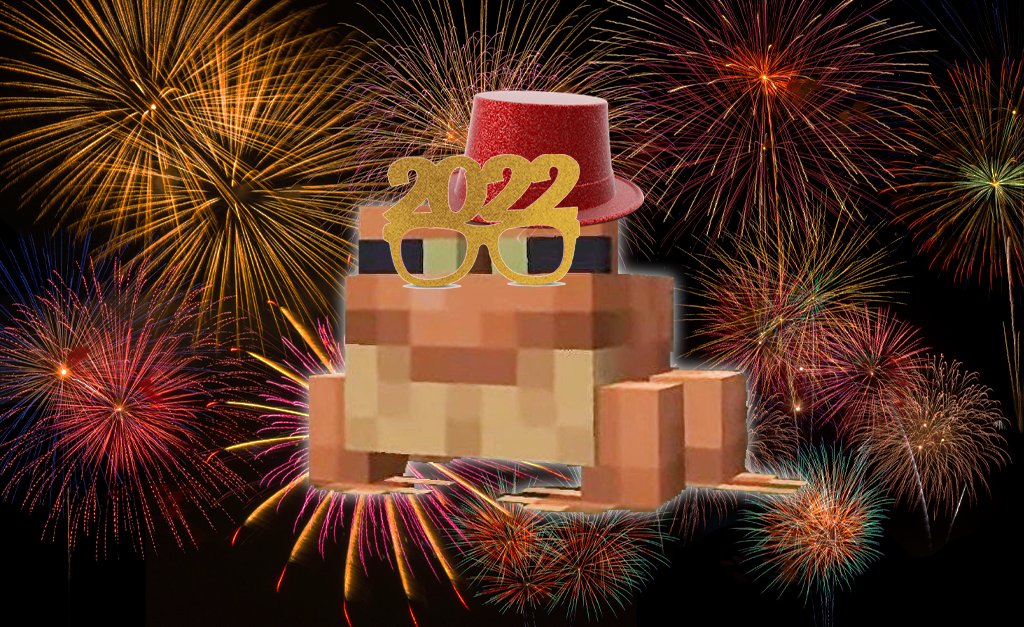 CubeCraftGames's tweet photo. 2022 is the year of the minecraft frog.
happy new year!!!!!  🎉🎉 https://t.co/tcDCaXjH4i