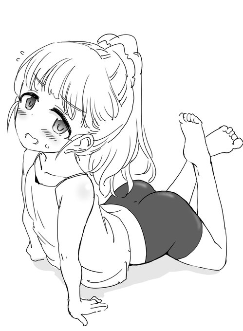 これは原稿の息抜きに描いた柔軟中の福山舞ちゃん 