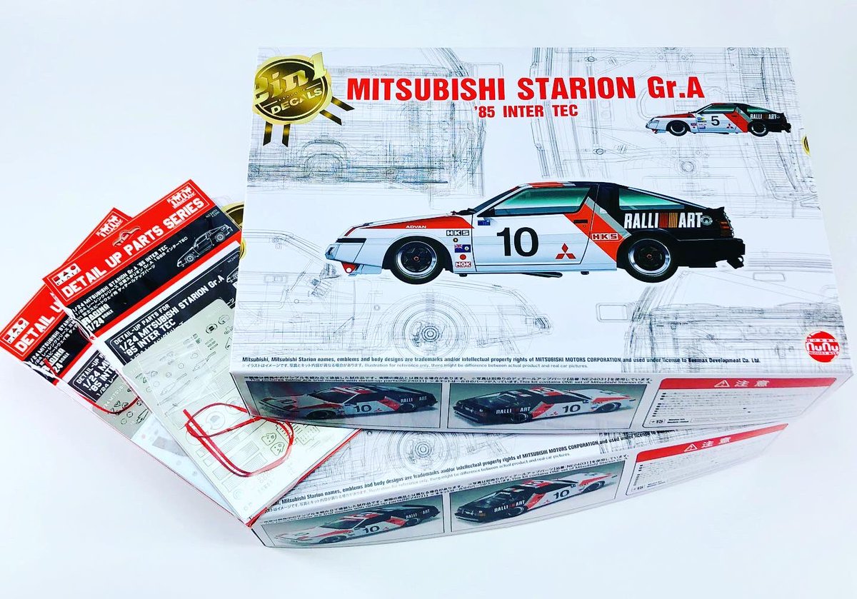 NUNUmodelkit's tweet photo. PN24031 1/24 MITSUBISHI STARION Gr.A ‘85 INTER TEC &amp; NE24031 DETAIL UP PARTS https://t.co/Dp3sWOmWZS