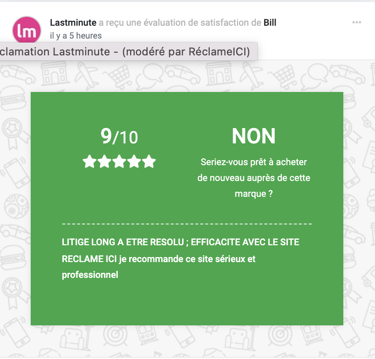 ReclameICI's tweet photo. Faut être honnête, tous les vols annulés #Lastminute, #Bravofly, #Opodo, #Misterfly ne sont pas immédiatement remboursés après publication de la réclamation sur notre site 100% gratuit
#RéclameICI
Mais quand c'est le cas... on a le smile 🥳
#consommateur #LaRéclamationPositive https://t.co/R9FImFlJYr