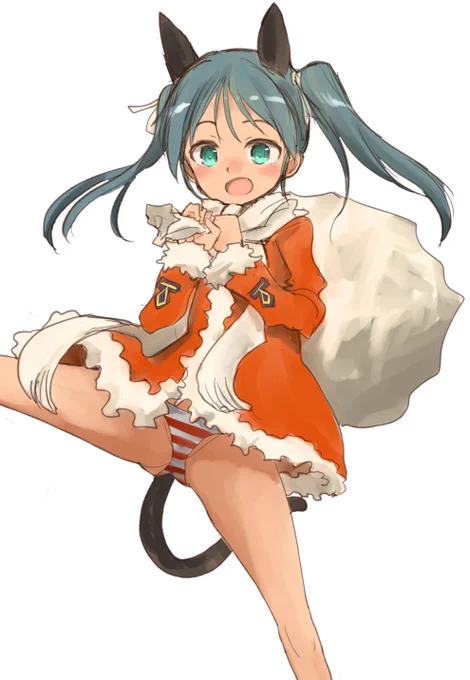 #フランチェスカ・ルッキーニ生誕祭2021
ビキニなサンタ服が溢れる世界で、真っ当なサンタ服で幸せを届けるルッキーニ少尉。 