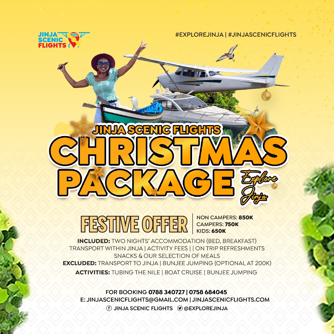 explorejinja's tweet photo. ✈️Fly and make merry with our festive season packages with a scenic flight over Jinja, camping, bunjee jumping, boat cruise and tubing on the Nile.
Book now on 0788340727 or 0758684045.
#VisitUganda #VisitJinja #PearlOfAfrica https://t.co/L3p2pS3b4q