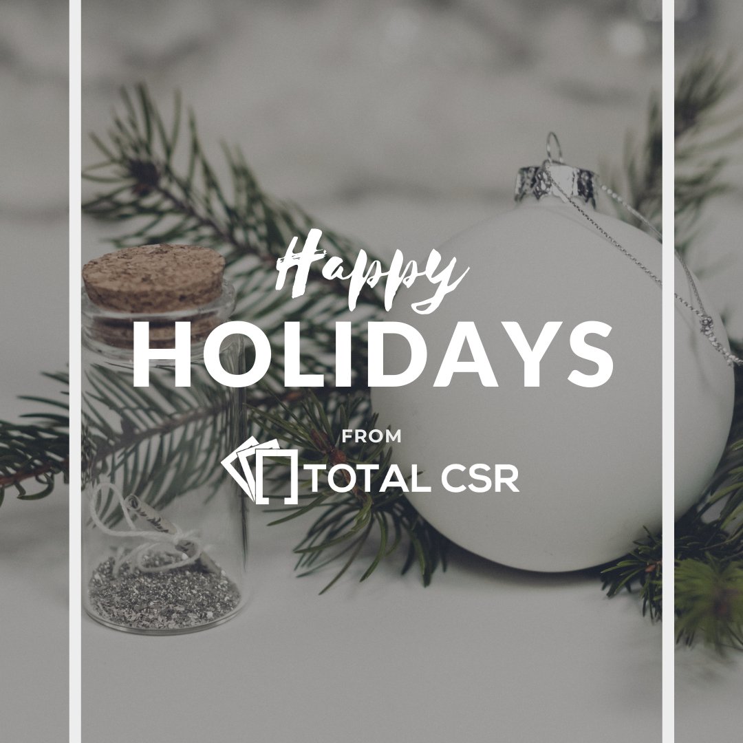 TotalCSR's tweet image. Wishing you and your loved ones a wonderful holiday season! ❄️🎉🎊🥂

The Total CSR offices will be closed for December 24th-27th, as well as December 31st, but we'll get back to you as soon as we can.

#happyholidays #merrychristmas #happynewyear