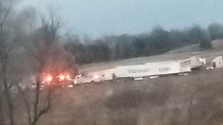 PSoregi's tweet photo. TRAFFIC ALERT: I-94 is closed in both directions in Wisconsin because of a massive pileup involving 105 vehicles there lots heavy smoke and fire. Eastbound lanes are closed from exit 88 Highway 10 in Osseo and Westbound lanes are closed at Highway 12 exit 115 in Black River Falls https://t.co/7055u0q1Sm