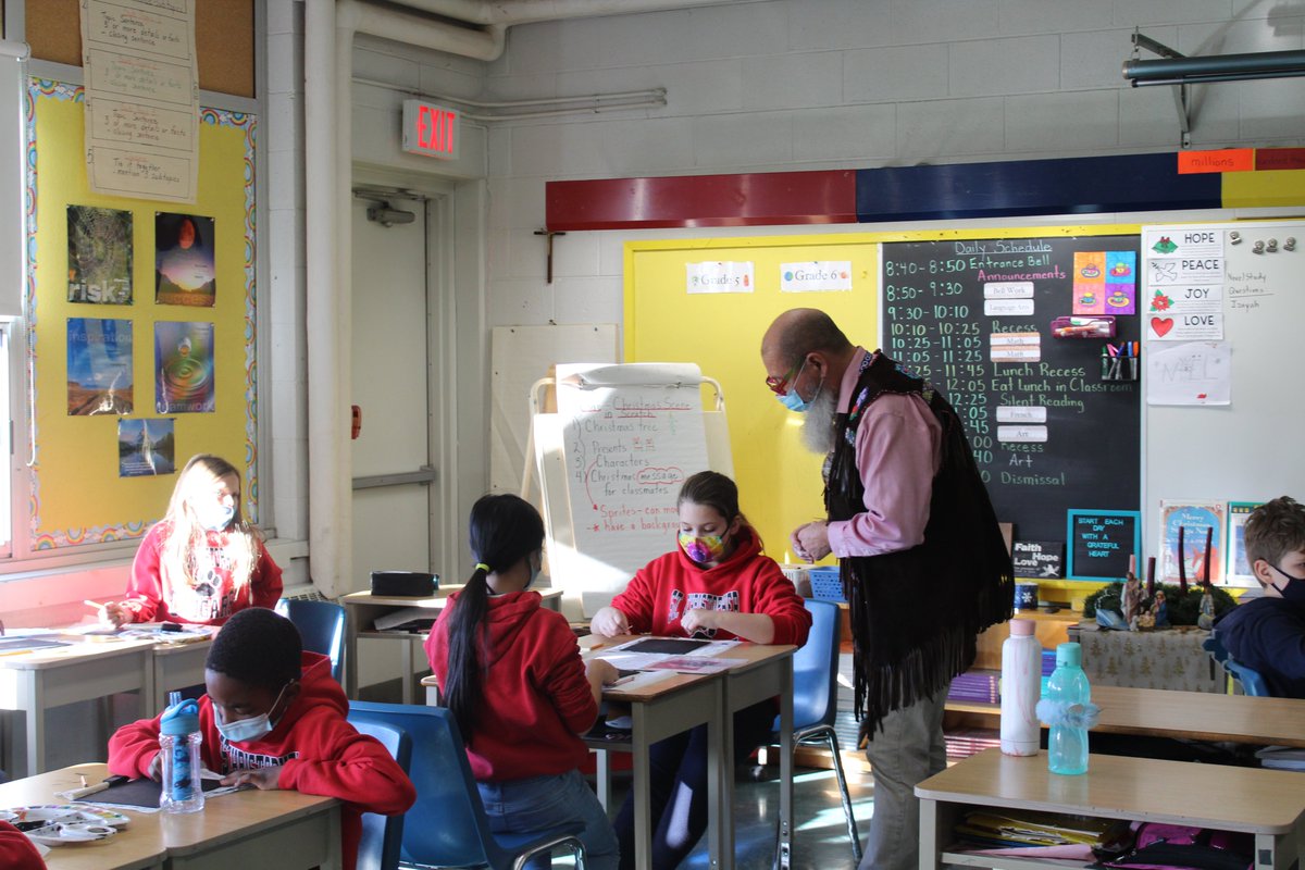 Thank you to Mr. Brian Kon for teaching the beautiful Indigenous Creation Story through Visual Arts with our Grade 5/6 Class.