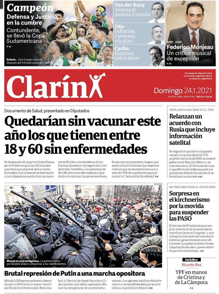 JonHeguier's tweet image. No sé si hay otra. Para mí esta es LA TAPA DE DIARIO DEL AÑO.