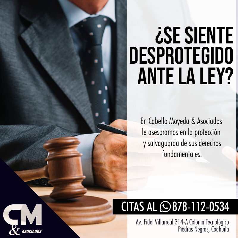 CabelloMoyeda's tweet photo. ¿Se siente desprotegido ante la ley? 👨‍⚖️

En Cabello Moyeda &amp; Asociados le asesoramos en la protección y salvaguarda de sus derechos fundamentales.✒

#CabelloMoyedaYAsocs ⚖ https://t.co/sOLPhHJHVv