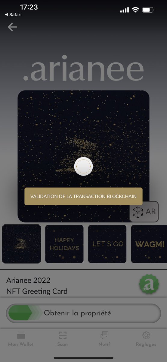 fabricepelosi's tweet photo. Avec @ArianeeProject t’as le droit à la carte de vœux du futur 🚀 https://t.co/aywBZcWvUW