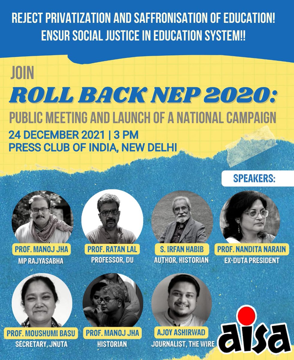 Implementing NEP 2020 means 40% of jobs both in teaching and non-teaching sector will be lost permanently to digital modes, thereby furthering the unemployment and misery of Young India. 
#RejectNEP2020