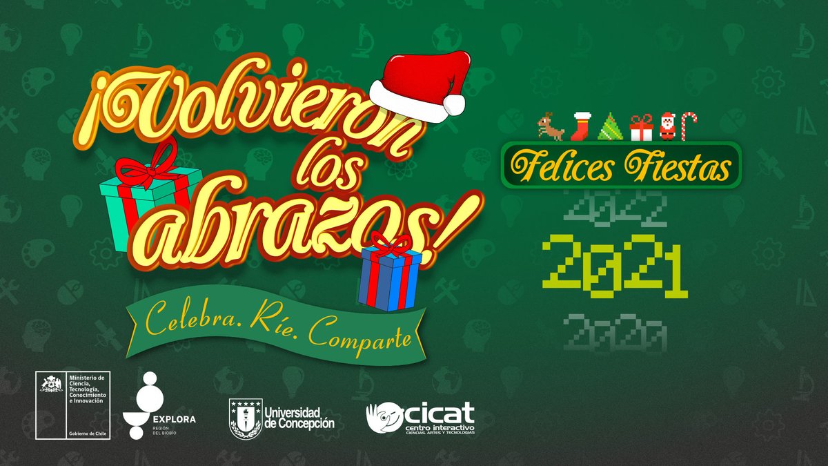 ¡Llegó el momento de los reencuentros y de los abrazos acumulados! ☺️ Esperamos que el 2022 nos podamos volver a ver para aprender, reír y compartir. 🥳

¡Explora Biobío les desea a todas y todos unas felices fiestas!
<a href="/explora_cl/">Programa Explora</a> <a href="/min_ciencia/">Ministerio de Ciencia</a> <a href="/udeconcepcion/">Universidad de Concepción</a> @SeremiCienciaCS