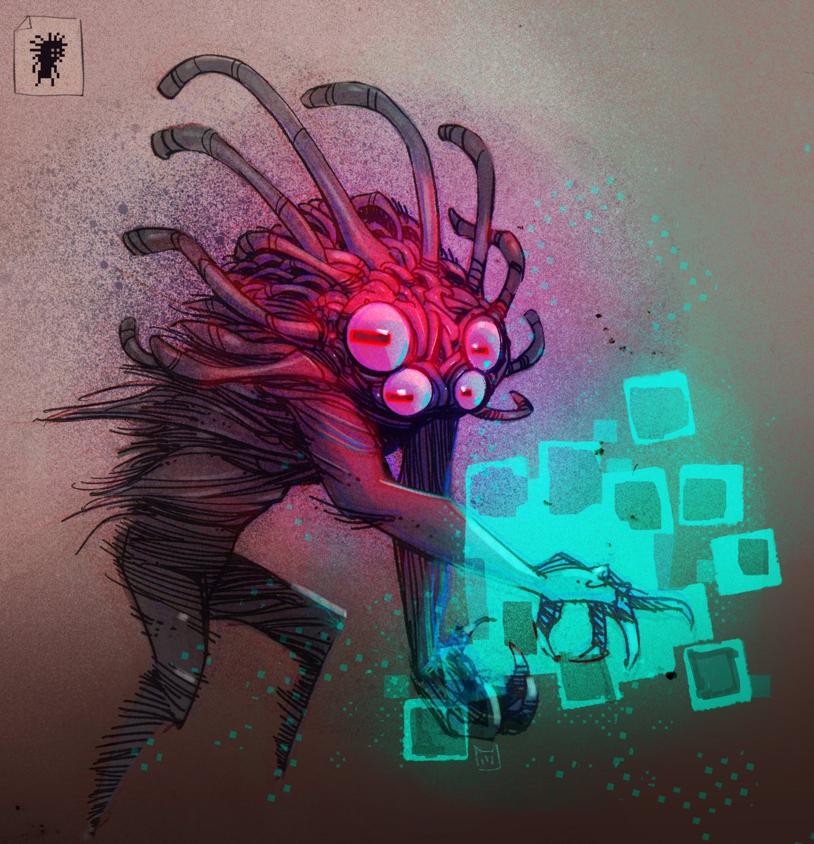 ibutter's tweet photo. Noita creatures! A couple more for fun. A spiral phantom and spider. And the deadly toad! Amazing game. Just procreate painting while watching some noita streamers stay alive. #noita #Procreate #digitalart https://t.co/7jjKvh5r81