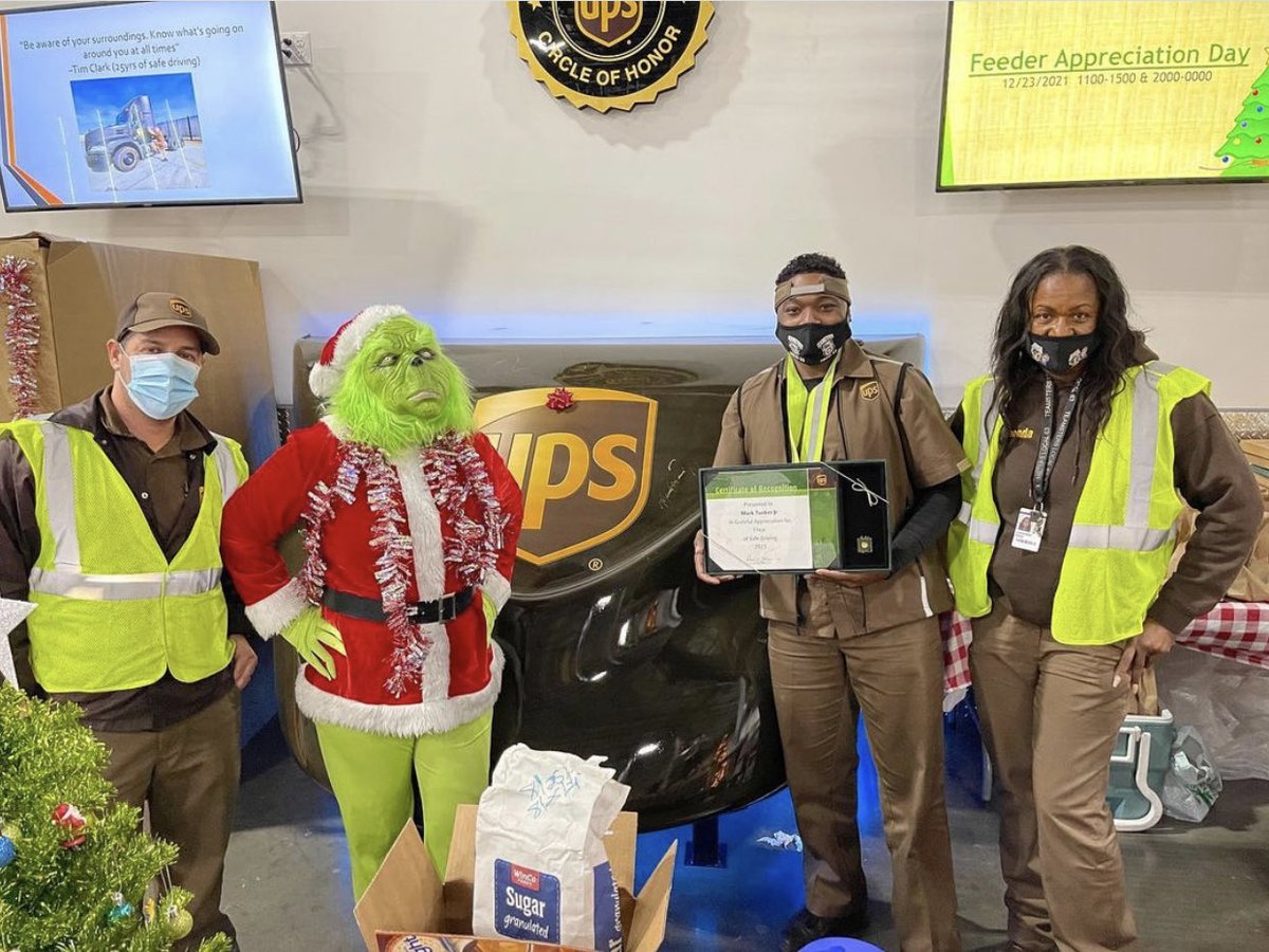 The Grinch showed up just in time to recognize some of our drivers! ⁦<a href="/divine2wincom/">Trina Norman</a>⁩ ⁦@melirere⁩ ⁦@superclaudiav⁩ ⁦<a href="/RandyLewey/">Randy Lewey</a>⁩