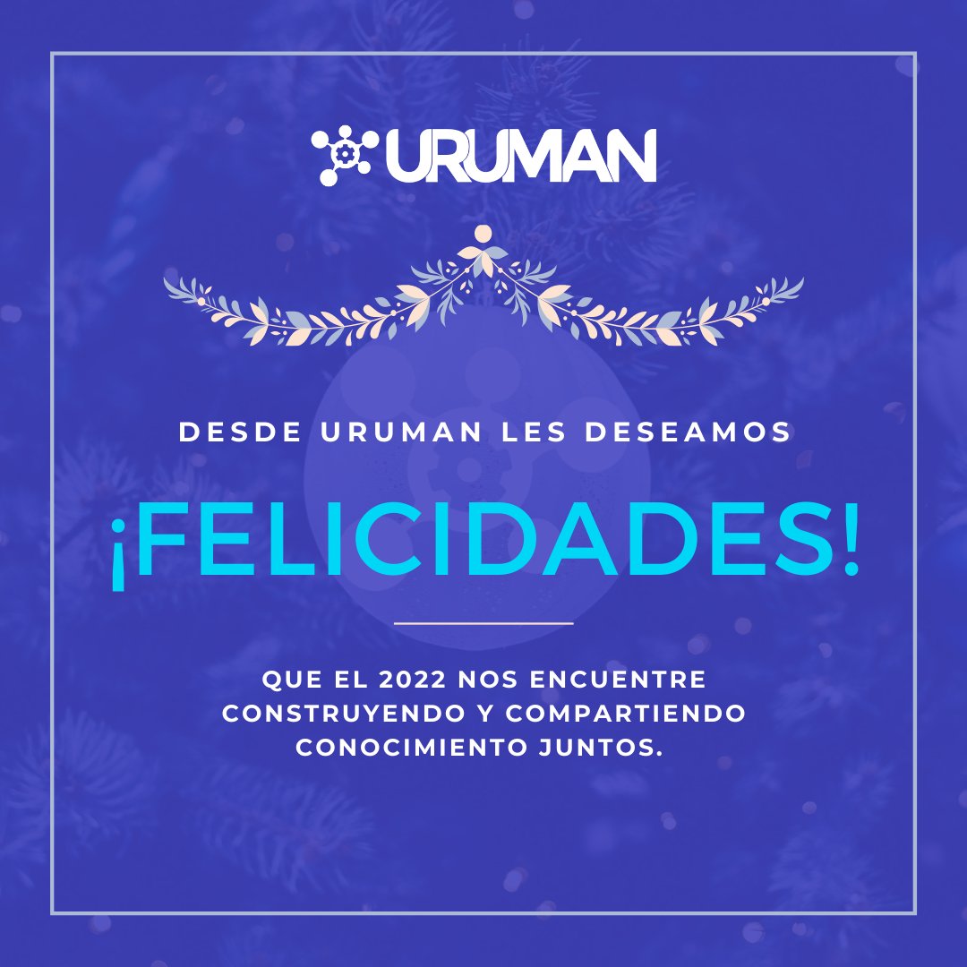 Uruman1's tweet photo. Desde Uruman les deseamos a todos muchas felicidades 🎄
Gracias por habernos acompañado durante este año ✨
.
.
#navidad #fiestas2021 #mantenimiento #gestiondeactivos #Confiabilidad https://t.co/WspglcN0E8