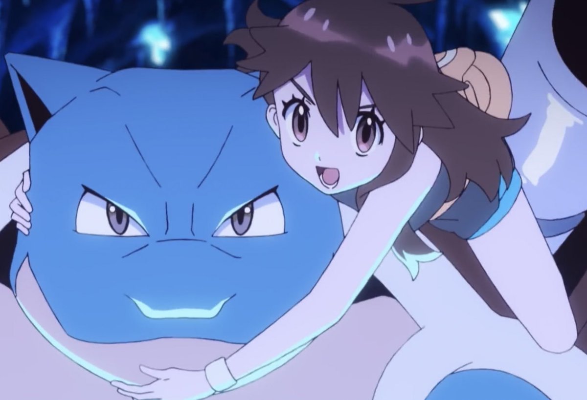 フシギダネ ,ブルー(ポケモントレーナー) ,ゼニガメ 「pokemon trainer Blue and Squirtle have c」|TAHK0 ☕️のイラスト
