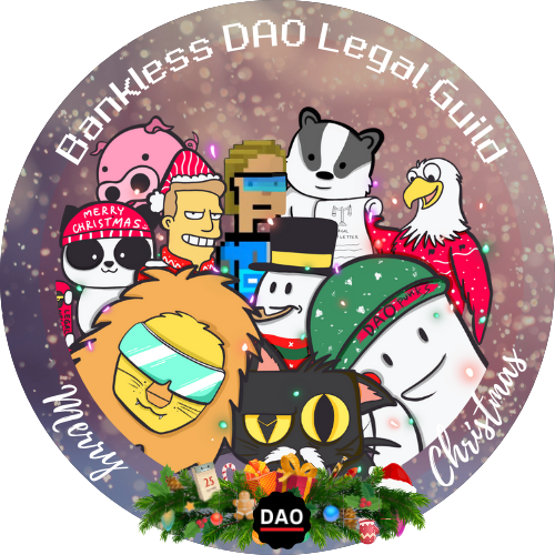 HiroKennelly's tweet photo. @banklessDAO's Legal Guild wishes all of you the best this holiday season! https://t.co/duIIrFXb1V