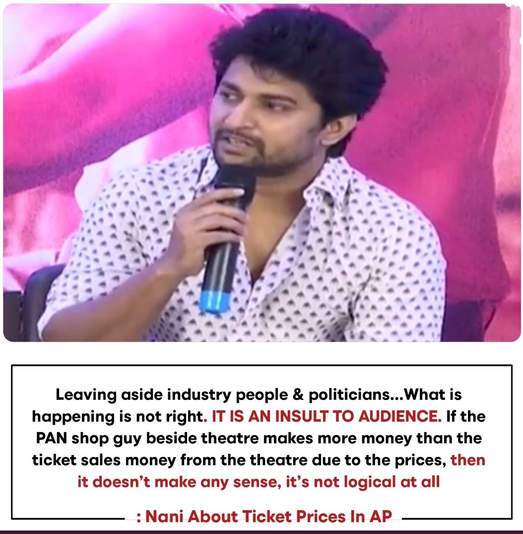 realhyderabadii's tweet photo. #Nani
Not even sure why some people targeting him for raising voice against an issue with his own industry. What he said is 100% right and whole industry needs to raise their voice.
#godsaveAP https://t.co/R6N0QgcnkK