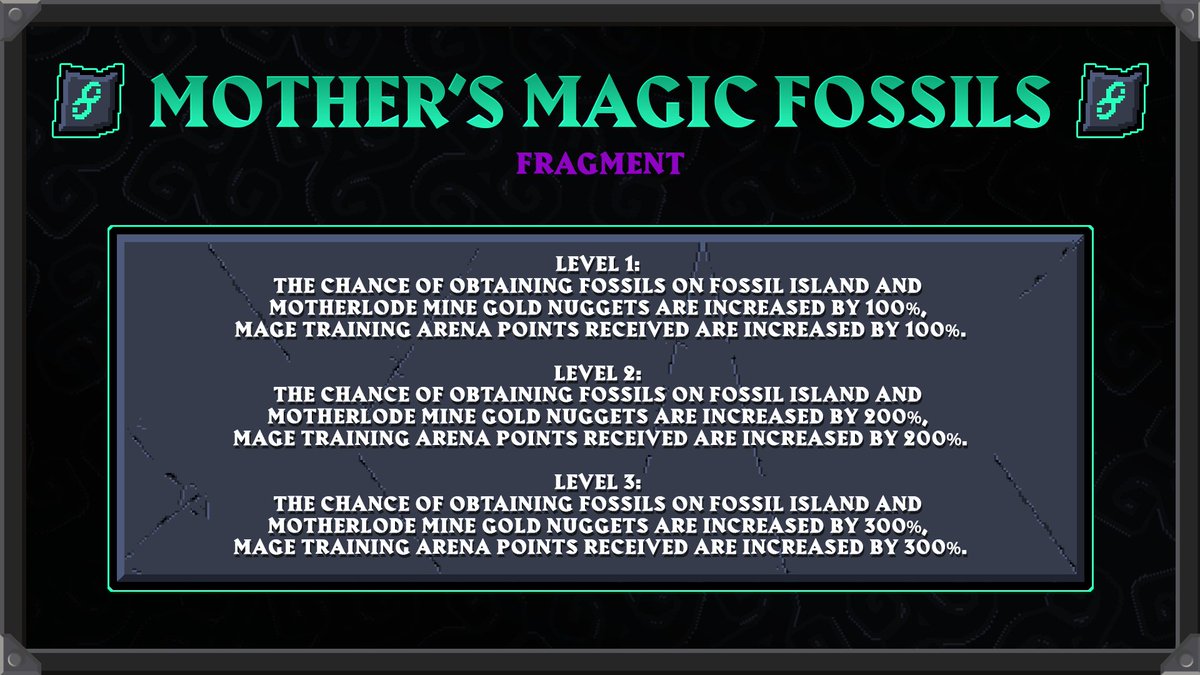 OldSchoolRS's tweet photo. ๐ฅCongratulations to the winner of the #FragmentHunt - @iiximot! We'll be in touch soon about your prize!
โจTake a look at the new Fragment: Mother's Magic Fossils!
๐ A massive thank you to all of those who took part in completing the puzzles across the last few days! https://t.co/e6q7rMB563