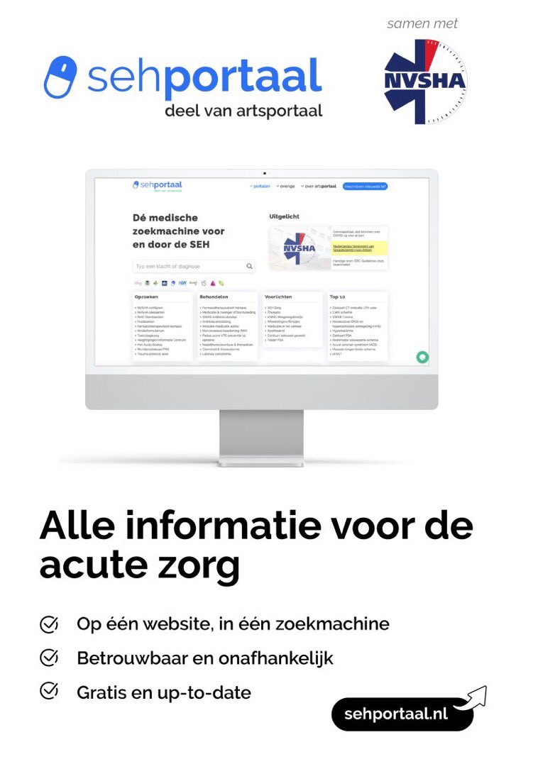 BestuurNVSHA's tweet photo. De NVSHA en SEH portaal kijken terug op een zeer succesvol eerste jaar! Betrouwbare en onafhankelijke informatie omtrent spoedzorg gebundeld op één platform 
Zie: https://t.co/5L2peScP4L. @nvshv @LHVhuisartsen @VPHuisartsen @de_specialisten @AmbulanceZorg https://t.co/69YNC47Vcd