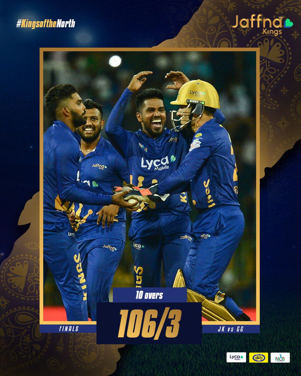 KingsJaffna's tweet photo. Keeping the dream strong 💪🏽
Flair, innovation and some close encounters at the half way mark!⚡

#JKvGG #ADIDAAMACHA #KingsOfTheNorth #LPL2021 #YaalKollo https://t.co/i7DSWoUKwq