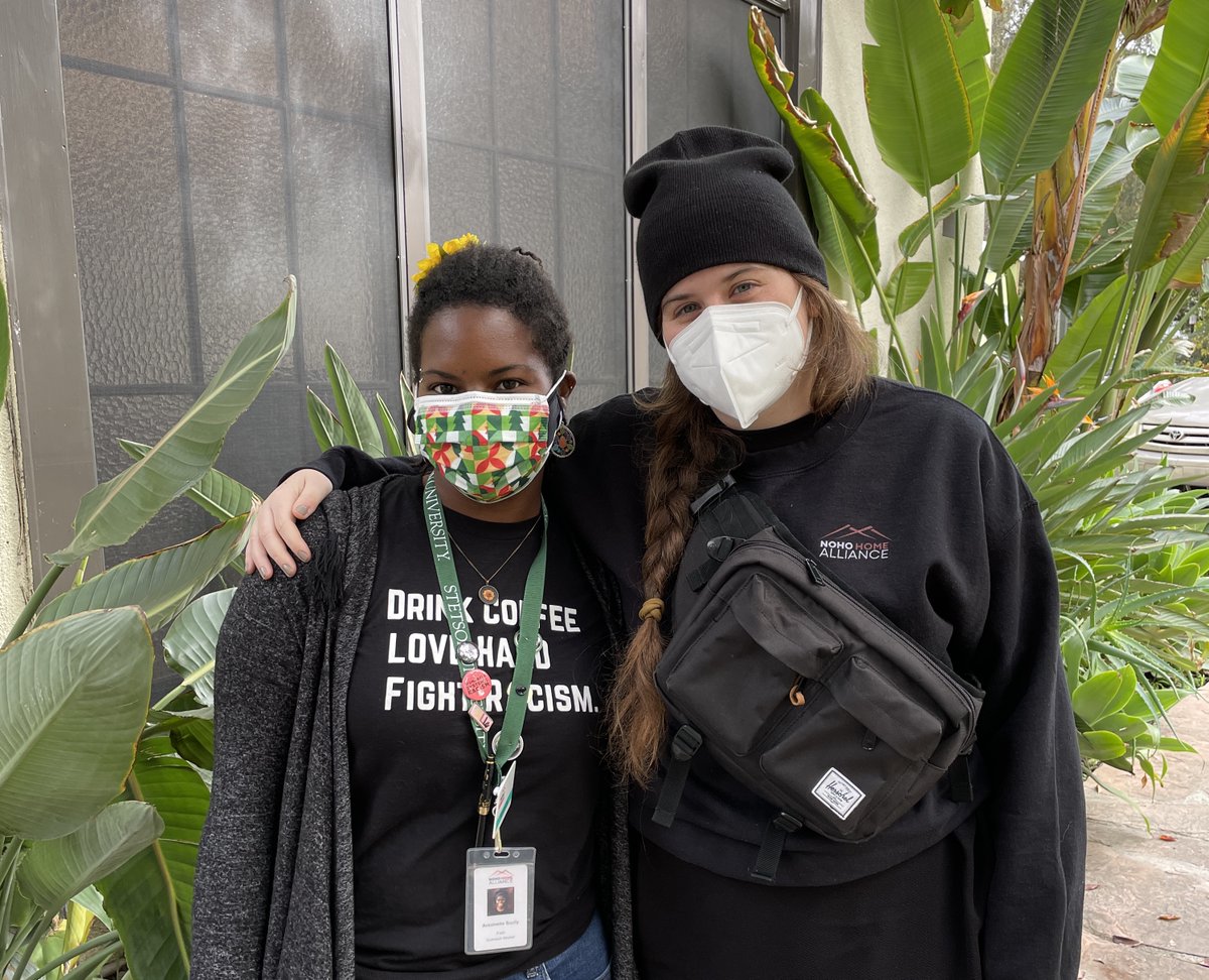 This is Antoinette and Shelby. Antoinette is our lead housing coordinator. Shelby is an outreach volunteer. We keep seeing how when we pair volunteers and staff to build a fuller support network around people, they move towards their goals faster. They move off the streets faster